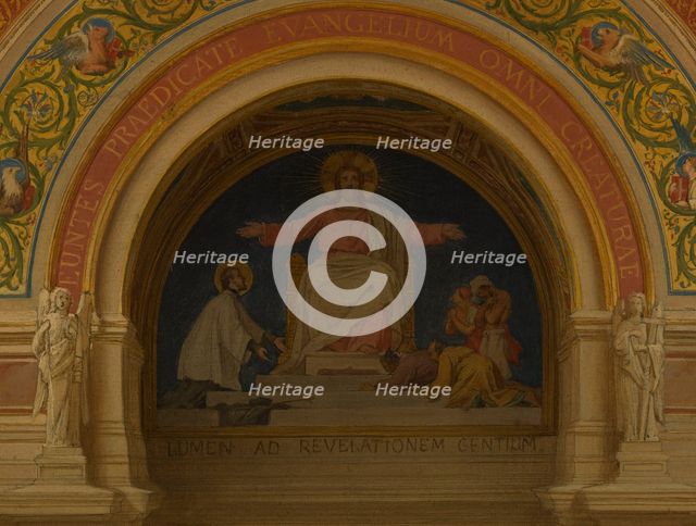 Esquisse pour l'église Saint-François-Xavier : "Le Christ lumière des nations", c.1871 - 1875. Creator: Alexandre-Dominique Denuelle.