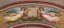 Esquisse pour l'église Saint-François-Xavier : Le livre des évangiles soutenu par..., c.1874-1876. Creator: Romain Cazes