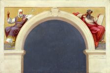 Esquisse pour l'église Saint-François-Xavier : Moïse et Aaron, between 1874 and 1876. Creator: Romain Cazes