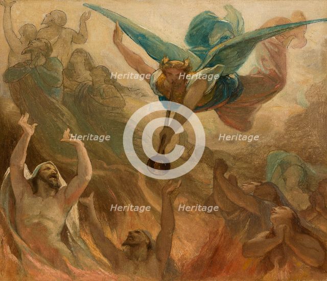 Esquisse pour l'église Saint-Gervais : La Vierge intercédant près de Jésus pour les..., c.1869-1871. Creator: Armand Felix Marie Jobbe-Duval.