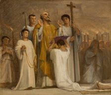 Esquisse pour l'église Saint-Gervais : La Vierge intercédant près de Jésus pour les..., c.1869-1871. Creator: Armand Felix Marie Jobbe-Duval