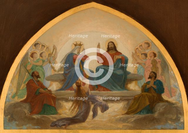Esquisse pour l'église Saint-Gervais : La Vierge intercédant près de Jésus pour les..., c.1869-1871. Creator: Armand Felix Marie Jobbe-Duval.