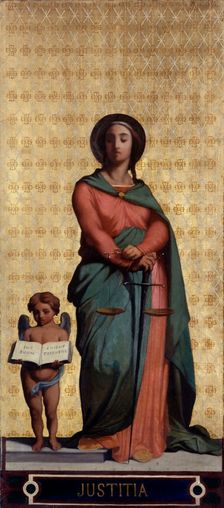 Esquisse pour l'église Saint-Jacques-Saint-Christophe de la Villette : La Justice, c.1843 - 1850. Creators: Jean-François Brémond, L. Jourdain