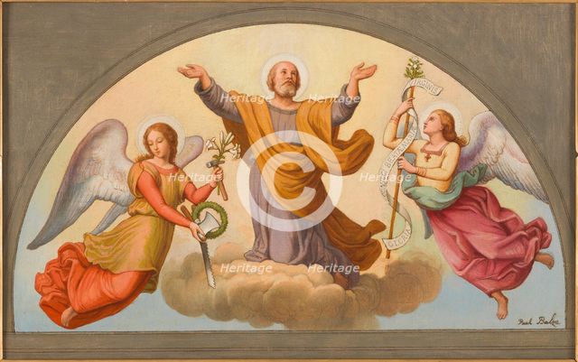 Esquisse pour l'église Saint-Joseph : L'Ange de douceur et de chasteté - Apothéose..., 1870. Creator: Jean-Paul-Etienne Balze.