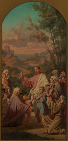 Esquisse pour l'église Saint-Louis-en-l'Ile : Laissez venir à moi les petits enfants., 1862. Creator: Charles Emile Hippolyte Lecomte-Vernet