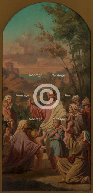 Esquisse pour l'église Saint-Louis-en-l'Ile : Laissez venir à moi les petits enfants., 1862. Creator: Charles Emile Hippolyte Lecomte-Vernet.