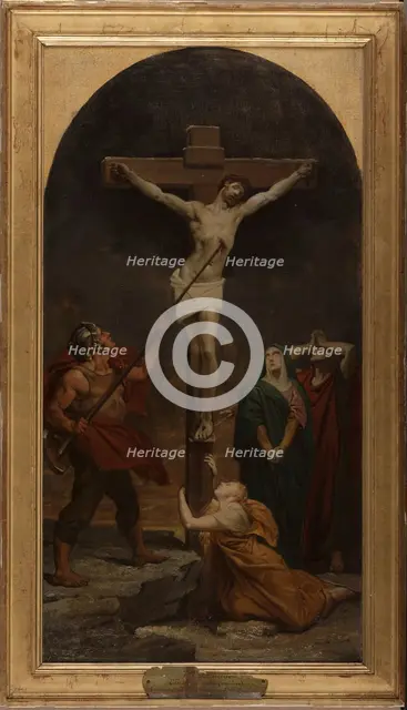 Esquisse pour l'église Saint-Louis-en-l'Ile : Le Christ en Croix, 1874. Creator: Jules-Joseph Dauban.