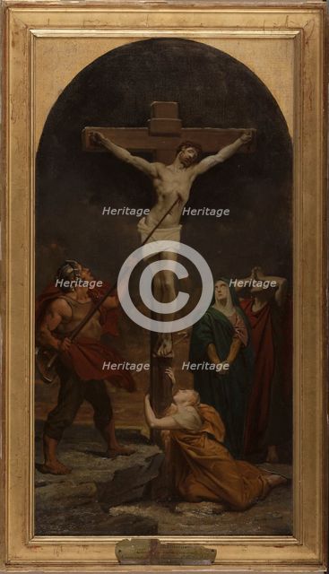 Esquisse pour l'église Saint-Louis-en-l'Ile : Le Christ en Croix, 1874. Creator: Jules-Joseph Dauban.