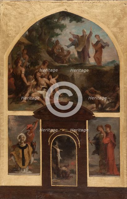 Esquisse pour l'église Saint-Merri : Prédication de saint Denis et conversion des..., 1873. Creator: Henri Leopold Levy.