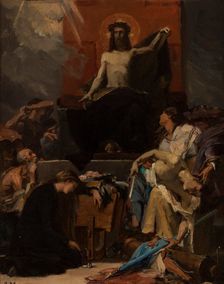 Esquisse pour l'église Saint-Nicolas-des-Champs : Le Christ Rédempteur, Le Christ..., c.1877. Creator: Albert Maignan