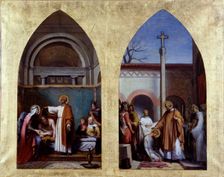 Esquisse pour l'église Saint-Séverin : Saint Séverin, abbé d'Agaune, guérit le roi Clovis..., c.1850 Creator: Sebastien-Melchior Cornu