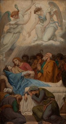 Esquisse pour l'église Saint-Sulpice : La Mort de la Vierge, 1869. Creator: Emile Jean Baptiste Philippe Bin