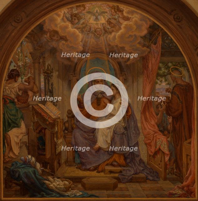 Esquisse pour l'église Sainte-Elisabeth : L'Education de la Vierge, 1872. Creator: Victor-François-Eloi Biennourry.