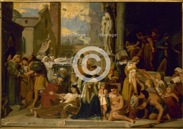 Esquisse pour l'église Sainte-Elisabeth : Les sept oeuvres de miséricorde, before 1848. Creator: Jean Louis Bezard.