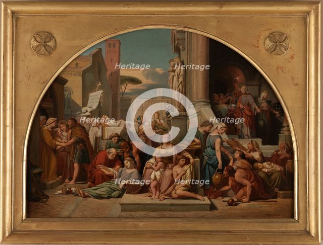 Esquisse pour l'église Sainte-Elisabeth : Les sept oeuvres de miséricorde, between 1844 and 1848. Creator: Jean Louis Bezard.
