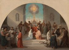 Esquisse pour l'église Sainte-Elisabeth : Les sept Sacrements, 1844. Creator: Paul Jourdy