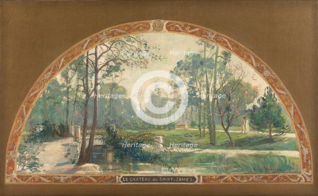 Esquisse pour l'escalier d'honneur de la mairie de Neuilly-sur-Seine : Le château..., c.1908-1912. Creator: Henry Jean Louis Boureau.