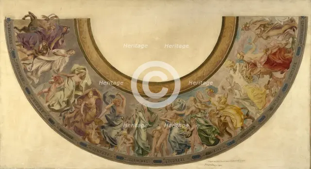 Esquisse pour l'escalier des fêtes de l'Hôtel de Ville de Paris : Les mois républicains, 1901. Creator: Joseph Blanc.