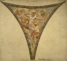 Esquisse pour l'escalier des fêtes de l'Hôtel de Ville - Le Jour - le Soleil ; Messidor..., 1901. Creator: Joseph Blanc