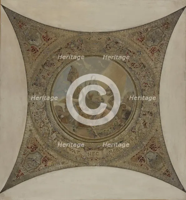 Esquisse pour l'Hôtel de Ville de Paris (galerie Lobau) : Fluctuat Nec Mergitur, 1890. Creator: Hector d' Espouy.