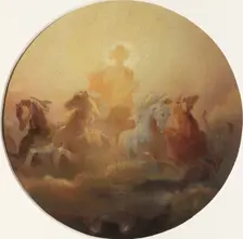 Esquisse pour l'Hôtel de Ville de Paris : Le char du soleil, c.1851. Creator: Léon Cogniet