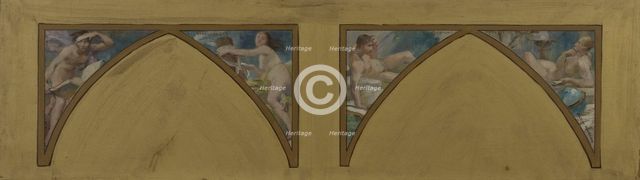 Esquisse pour l'Hôtel de Ville de Paris : Les oeuvres philosophiques de Voltaire..., c.1890. Creator: Albert Maignan.