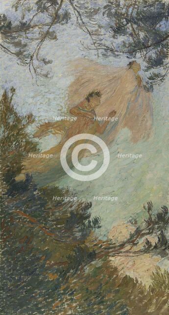 Esquisse pour la bibliothèque de l'Hôtel de Ville de Paris : les Muses (Plafond), c.1899. Creator: Henri Jean Guillaume Martin.