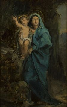 Esquisse pour la chapelle de Bois-Colombes : La Vierge et l'enfant Jésus, c.1876. Creator: Francisque Desportes