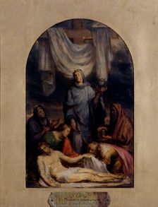 Esquisse pour la chapelle de la Compassion de l'église Saint-Roch : "Le Christ descendu..., 1856. Creator: Sebastien-Melchior Cornu