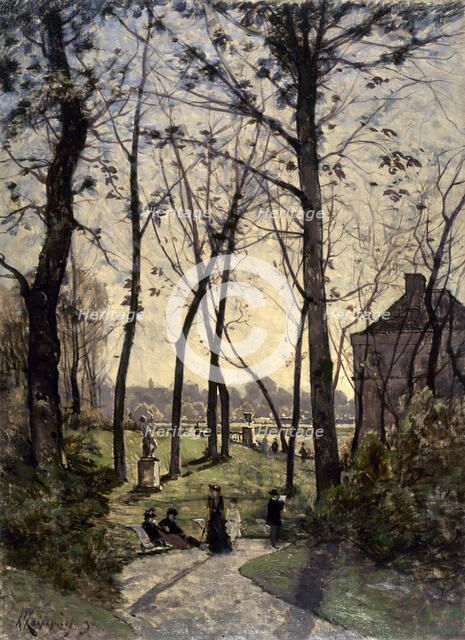 Esquisse pour la galerie des Tourelles de l'Hôtel de Ville de Paris : Le jardin du Luxembourg, 1890. Creator: Henri-Joseph Harpignies.