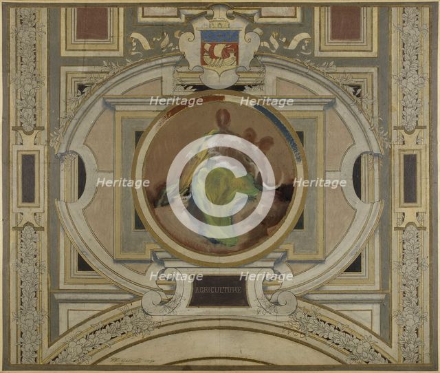 Esquisse pour la galerie des Métiers de l'Hôtel de Ville : Agriculture, 1890. Creator: Pierre Victor Galland.