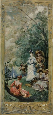 Esquisse pour la galerie Lobau de l'Hôtel de Ville de Paris : Fête champêtre aux environs...,c.1891. Creator: Georges Jules Victor Clairin
