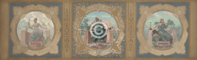 Esquisse pour la galerie Lobau de l'Hôtel de Ville de Paris : La Paix. La Littérature..., 1890. Creator: Henry Jean Louis Boureau.