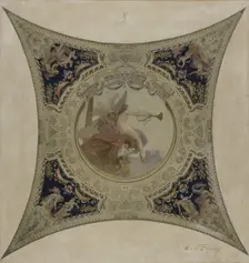 Esquisse pour la galerie Lobau de l'Hôtel de Ville de Paris : La renommée de Paris, 1890. Creator: Hector d Espouy