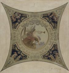 Esquisse pour la galerie Lobau de l'Hôtel de Ville de Paris : La renommée de Paris, 1890. Creator: Hector d Espouy