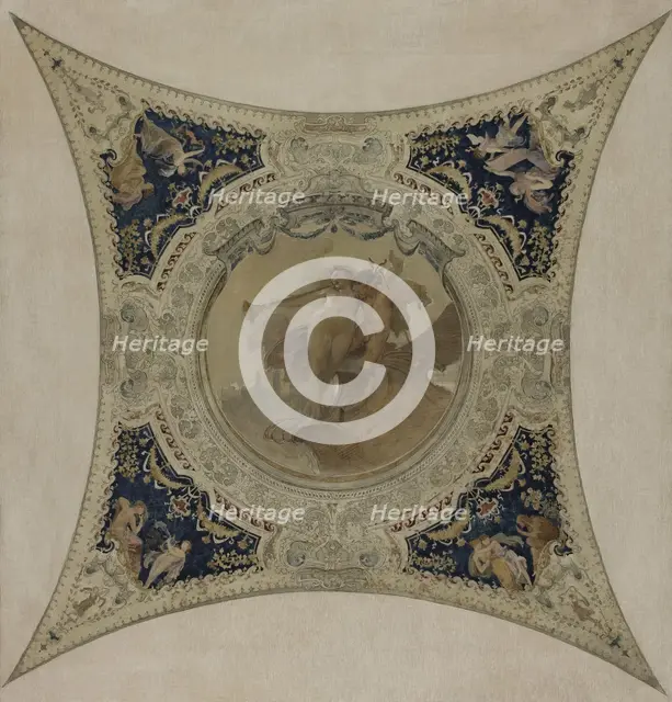 Esquisse pour la galerie Lobau de l'Hôtel de Ville de Paris : La renommée de Paris, 1890. Creator: Hector d' Espouy.