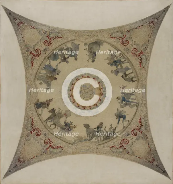 Esquisse pour la galerie Lobau de l'Hôtel de Ville de Paris : Scènes médiévales..., 1890. Creator: Hector d' Espouy.