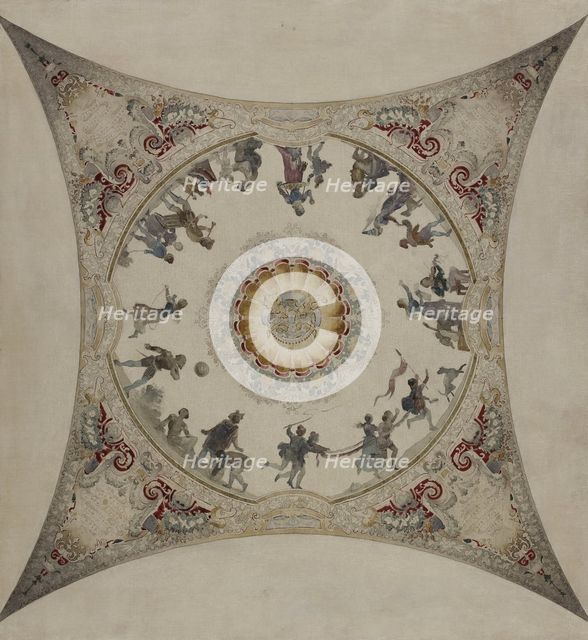Esquisse pour la galerie Lobau de l'Hôtel de Ville de Paris : Scènes médiévales..., 1890. Creator: Hector d' Espouy.