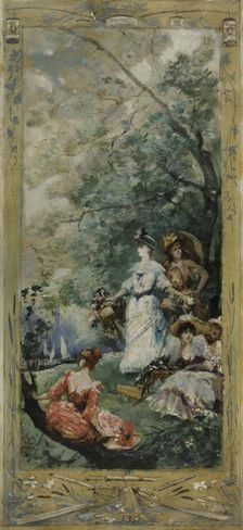 Esquisse pour la galerie Lobau de l'Hôtel de Ville de Paris : Fête champêtre aux environs...,c.1891. Creator: Georges Jules Victor Clairin