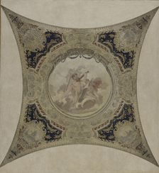 Esquisse pour la galerie Lobau de l'Hôtel de Ville de Paris : Génies musiciens - Monuments..., 1890. Creator: Hector d Espouy