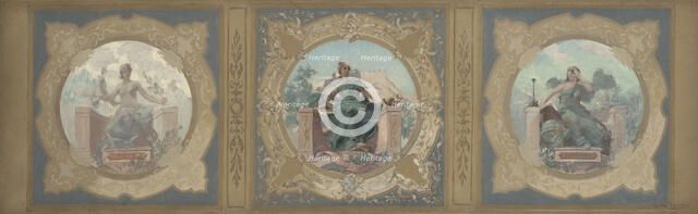 Esquisse pour la galerie Lobau de l'Hôtel de Ville de Paris : La Paix. La Littérature..., 1890. Creator: Henry Jean Louis Boureau.