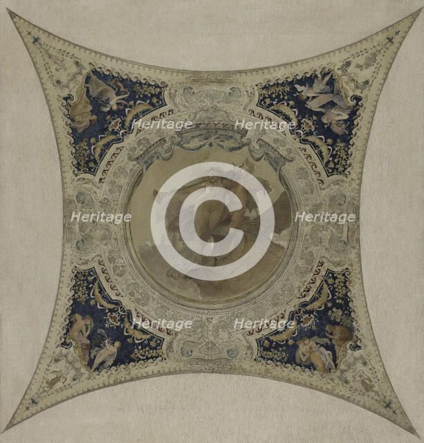 Esquisse pour la galerie Lobau de l'Hôtel de Ville de Paris : La renommée de Paris, 1890. Creator: Hector d' Espouy.