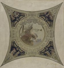 Esquisse pour la galerie Lobau de l'Hôtel de Ville de Paris : La renommée de Paris, 1890. Creator: Hector d Espouy