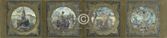 Esquisse pour la galerie Lobau de l'Hôtel de Ville de Paris : Les chants : Chants patriotiques, 1890 Creator: Henry Jean Louis Boureau.