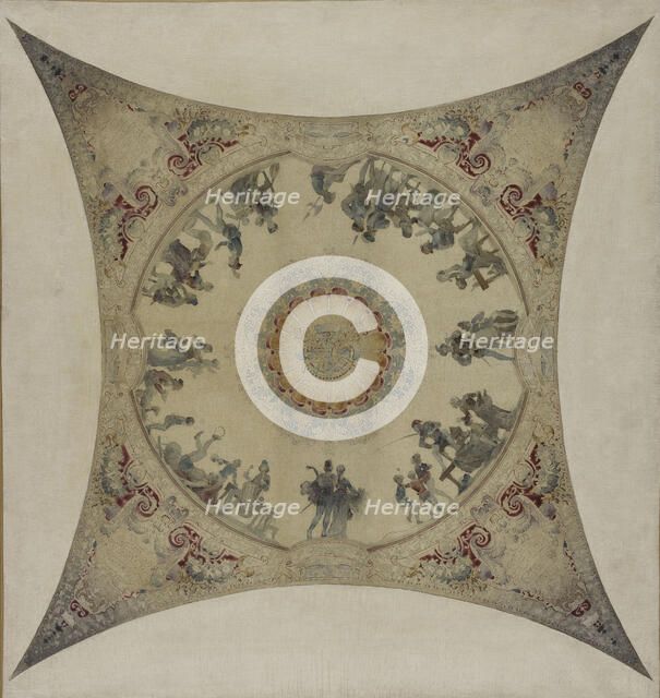 Esquisse pour la galerie Lobau de l'Hôtel de Ville de Paris : Scènes médiévales..., 1890. Creator: Hector d' Espouy.