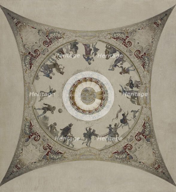 Esquisse pour la galerie Lobau de l'Hôtel de Ville de Paris : Scènes médiévales..., 1890. Creator: Hector d' Espouy.