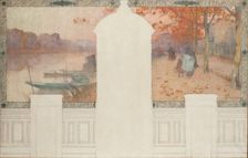 Esquisse pour la mairie d'Asnières : Automne, la Seine à Asnières, c.1900. Creator: Henri Gaston Darien