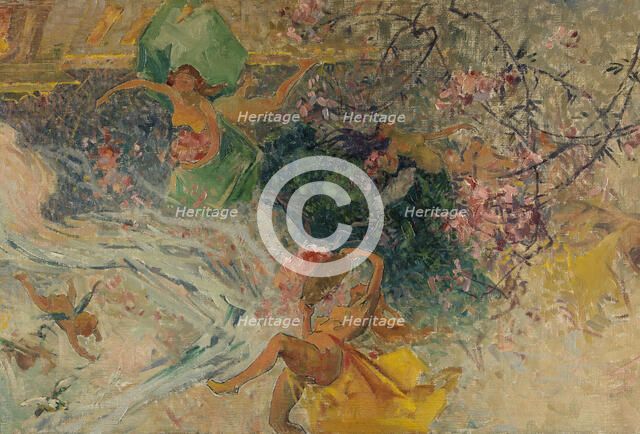 Esquisse pour la mairie d'Aubervilliers : Allégorie (plafond de la salle des fêtes), 1906. Creator: Henri Gaston Darien.