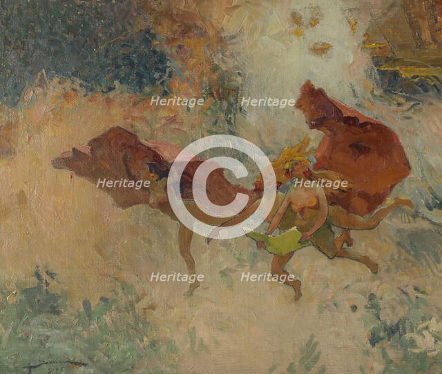 Esquisse pour la mairie d'Aubervilliers : Allégorie (plafond de la salle des fêtes), 1906. Creator: Henri Gaston Darien.