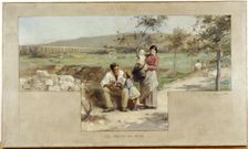 Esquisse pour la mairie d'Arcueil-Cachan : La famille - le repas de midi, 1888. Creator: Alfred Henri Bramtot